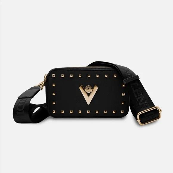 Valentino Orlandi Crossbody Camera Bag with Guitar Strap in Black NWT - Picture 1 of 7